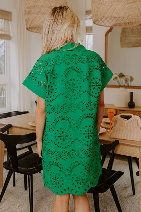 Premium Kelly Green Eyelet Mini Dress - Ultimate Summer Style