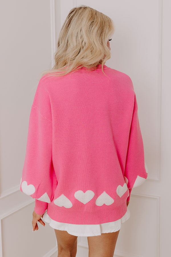 Ultimate Open Heart Knit Sweater - Soft Pink Romance