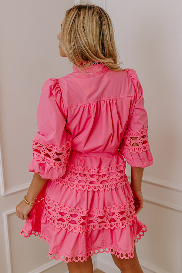 Premium Tea Time Embroidered Mini Dress