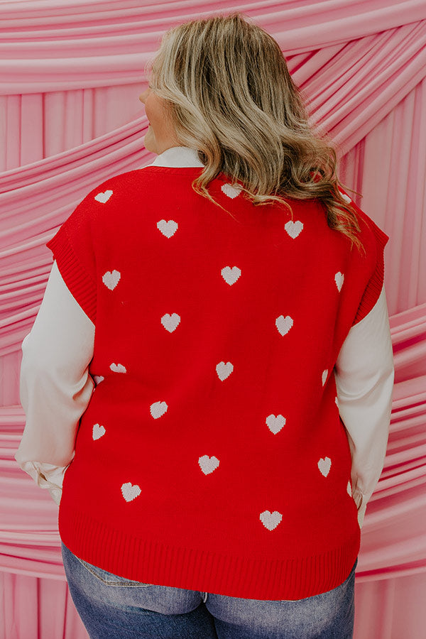 Premium Hugs & Kisses Red Curves Vest Top - Ultimate Charm for Your OOTD