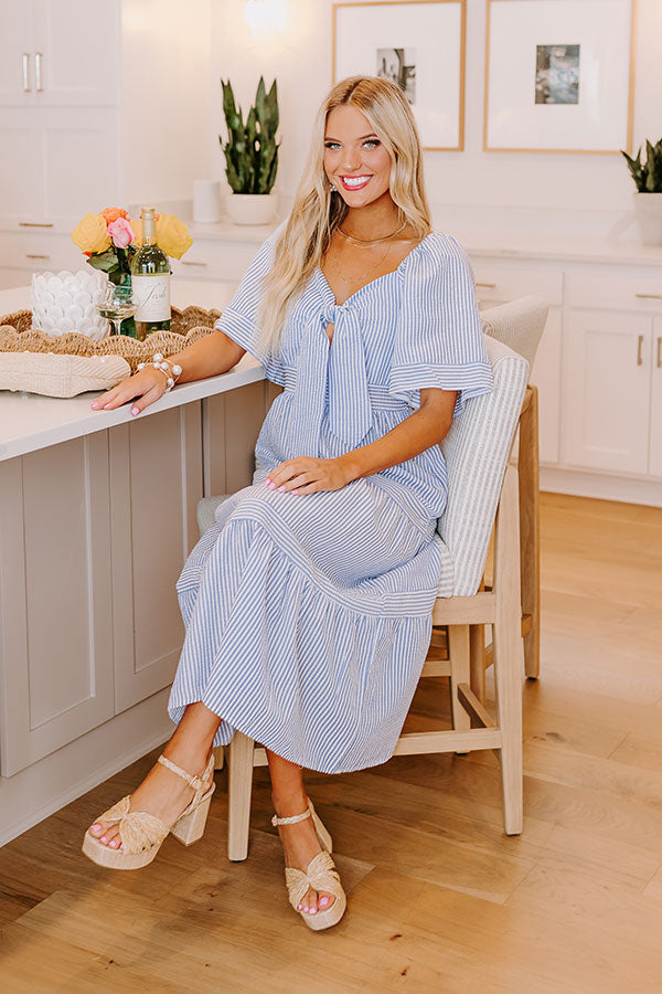 Premium Dockside Dreams Seersucker Maxi Dress - Ultimate Summer Style