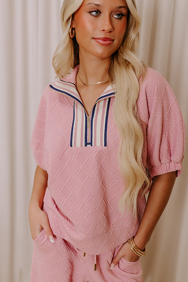 Premium Diamond Knit Top - Luxe Pink Edition
