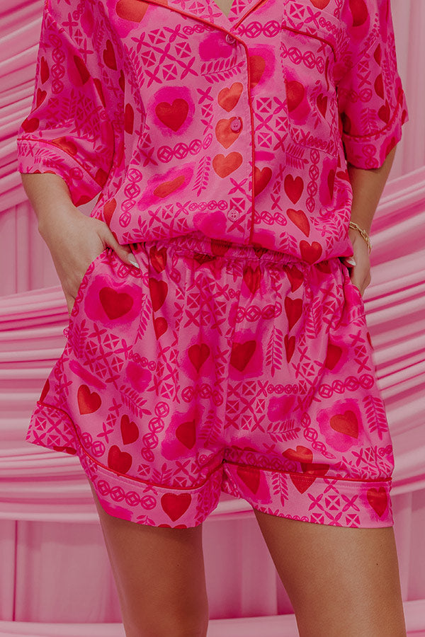 Ultimate Cupid's Dream High Waist Satin Pajama Shorts