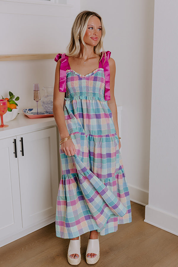 Ultimate Block Party Chic Plaid Midi Dress