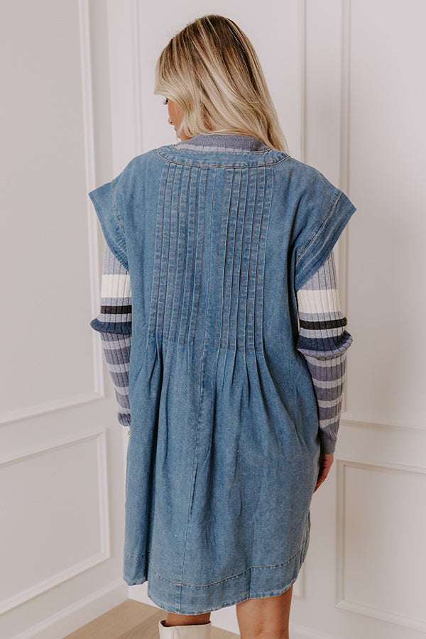 Premium Chambray Mini Dress - Small Town Charm