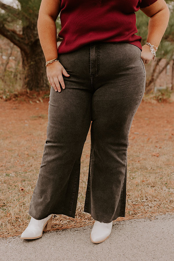 Ultimate Adriana High Waist Wide Leg Jean - Vintage Black Curves