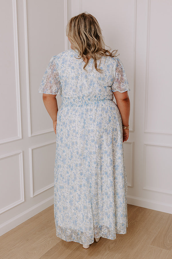 Premium Rose Garden Lace Maxi Dress - Ultimate Elegance for Curves