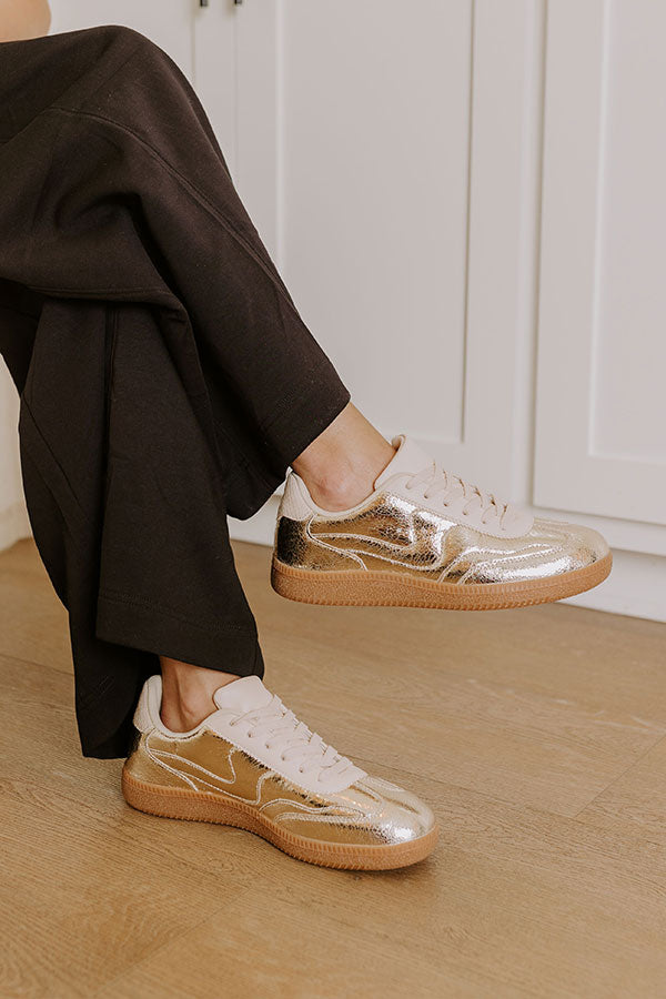 Premium Gold Metallic Sneakers - Ultimate Style Upgrade