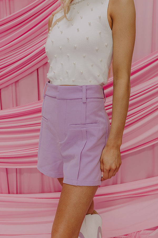Premium Lavender High-Waist Shorts - Ultimate Summer Style