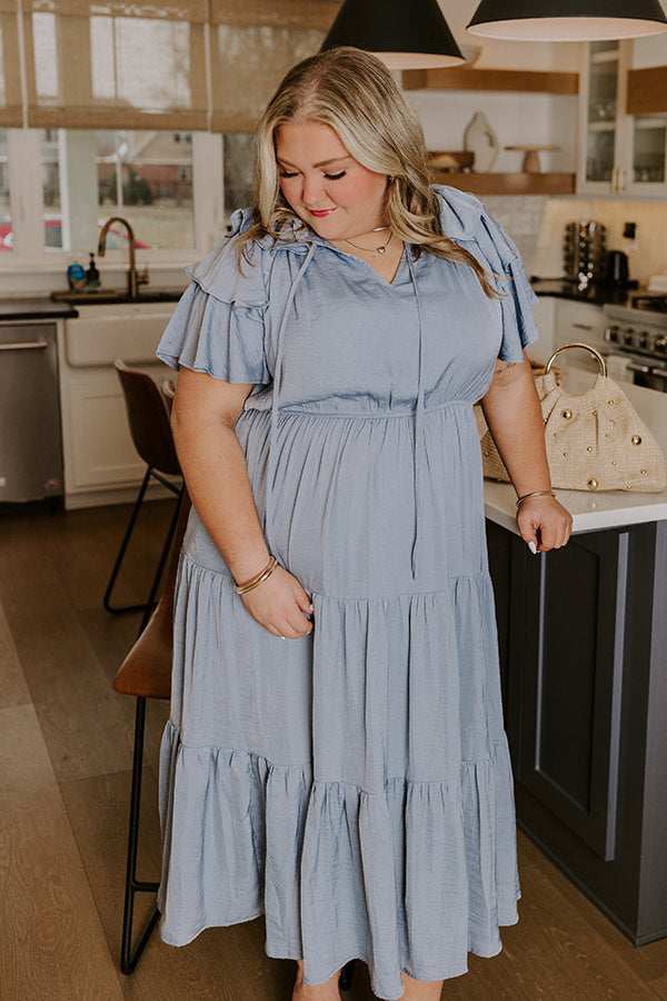 Ultimate Dreamy Ruffle Midi Dress for Curves - Dance The Night Away