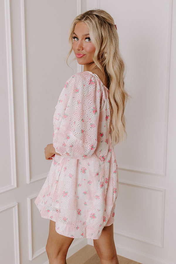Ultimate Sweet Floral Eyelet Romper - Pink