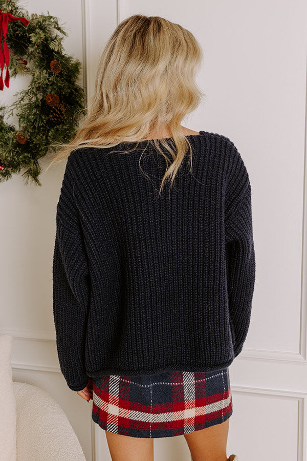 Premium Cozy Cuddles Knit Cardigan - Navy Blue Comfort