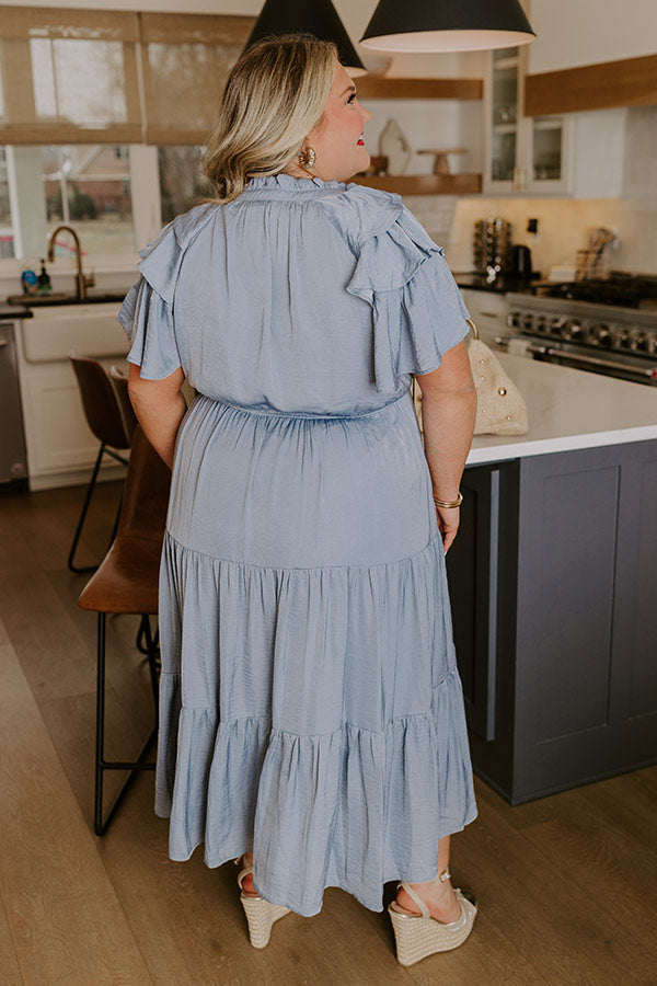 Ultimate Dreamy Ruffle Midi Dress for Curves - Dance The Night Away
