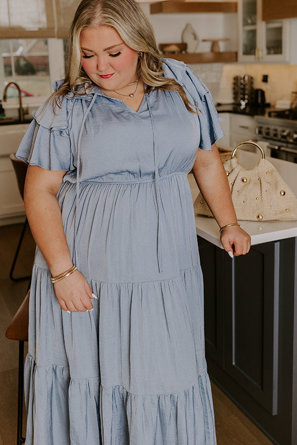 Ultimate Dreamy Ruffle Midi Dress for Curves - Dance The Night Away