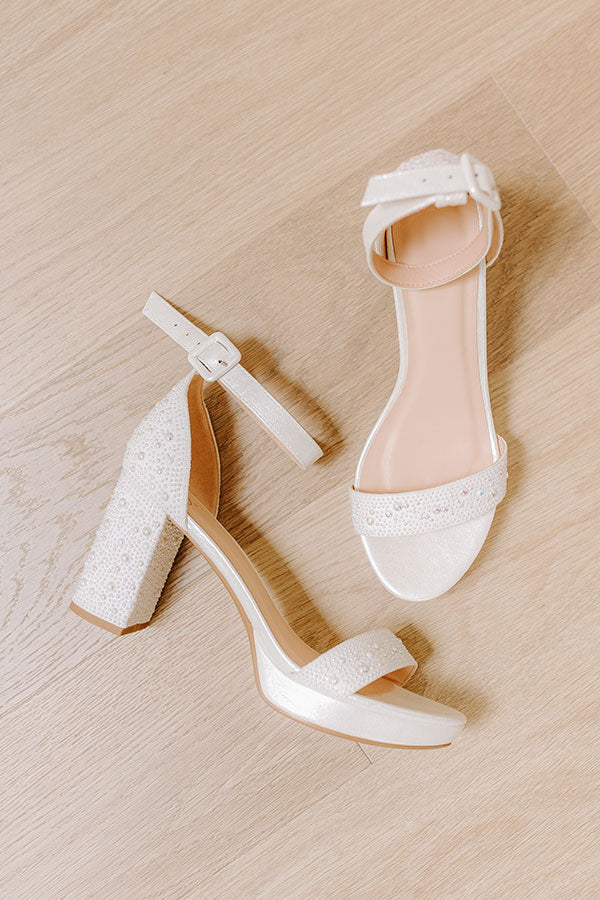 Luxe Lyla Pearl Embellished Heel - Ivory Elegance