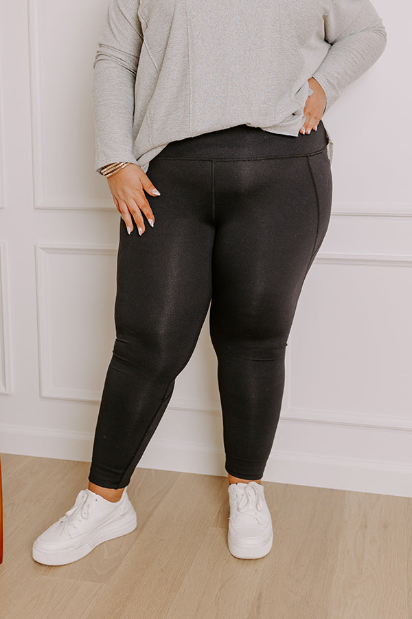 Ultimate Power Hour High Waist Active Leggings - Black Curves