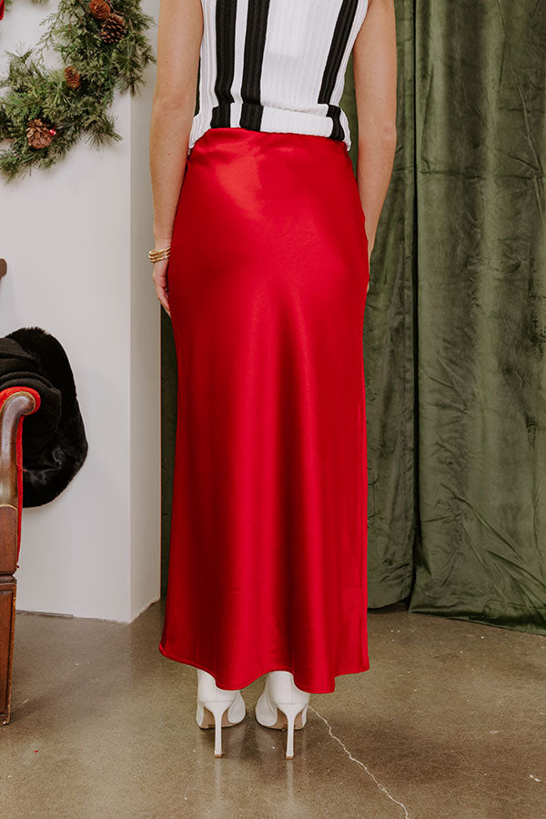 Premium Cristy High Waist Satin Midi Skirt - Ultimate Elegance