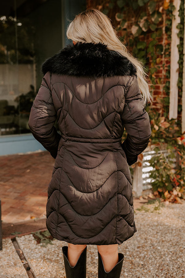 Premium Luxe Puffer Coat with Faux Fur & Pearl Accents