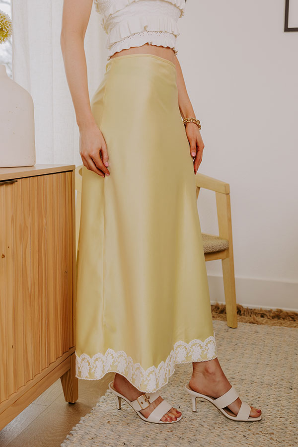 Premium Anna High Waist Satin Midi Skirt - Ultimate Elegance