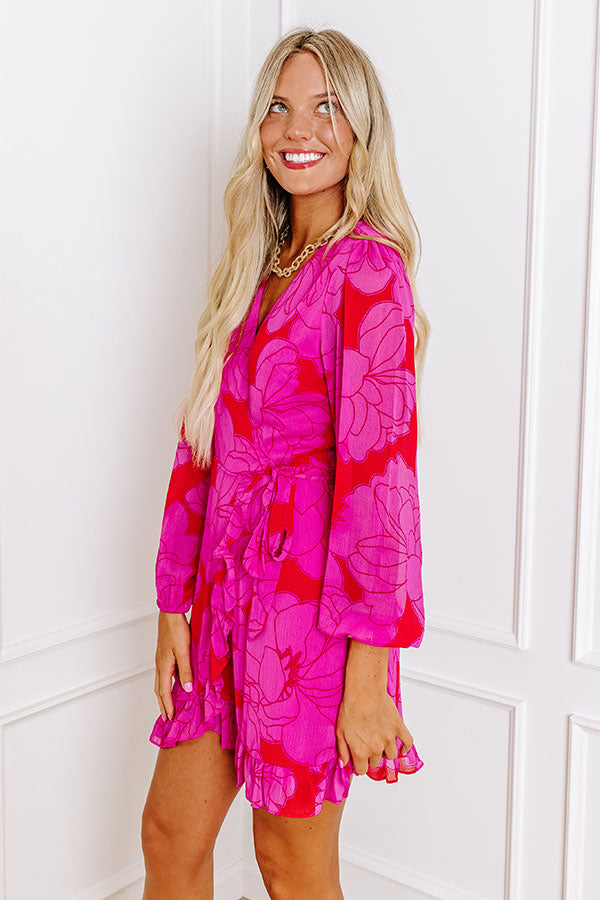 Premium Floral Wrap Dress for Dinner and a Movie