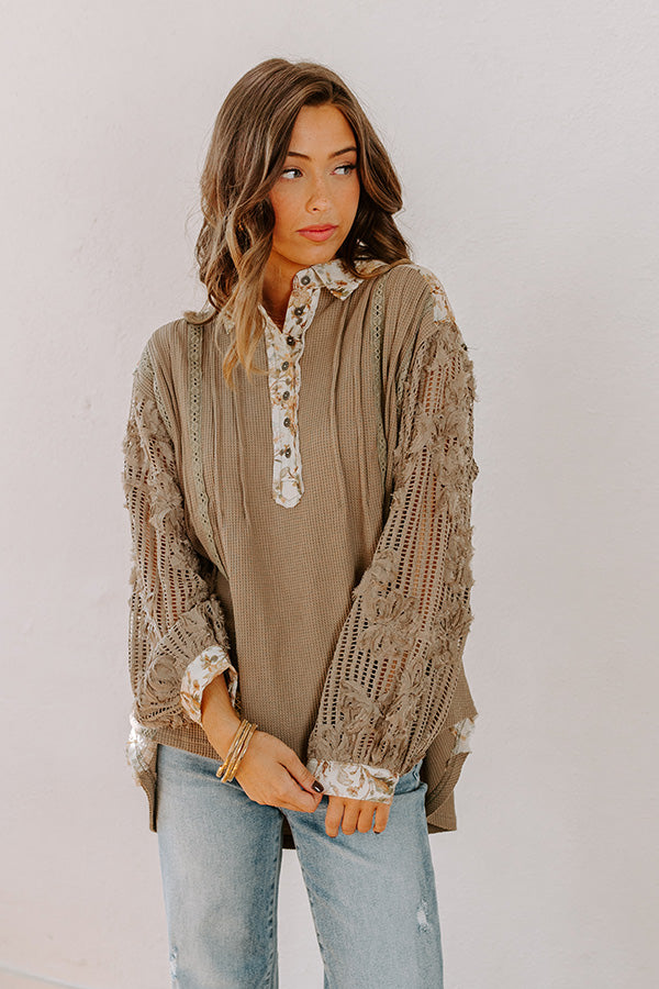 Premium Small Town Cafe Waffle Knit Top - Ultimate Cozy Style