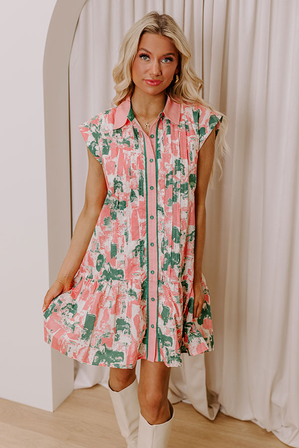 Ultimate Artistic Flow Green Mini Dress - Premium Style & Comfort