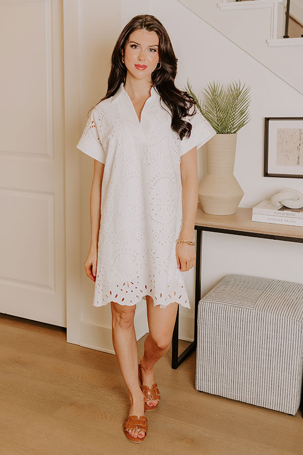 Ultimate Charm White Eyelet Mini Dress