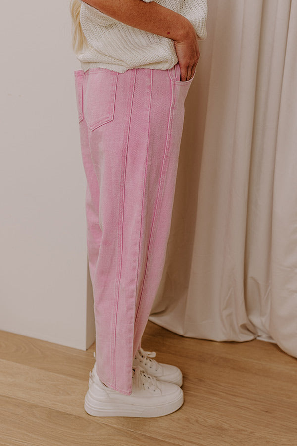 Ultimate Cristy High Waist Wide Leg Jean in Trendy Pink