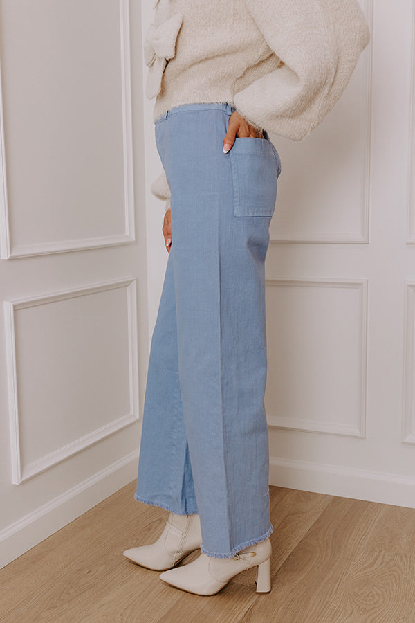 Premium Chloe Midrise Wide Leg Jean - Trendy Blue Denim