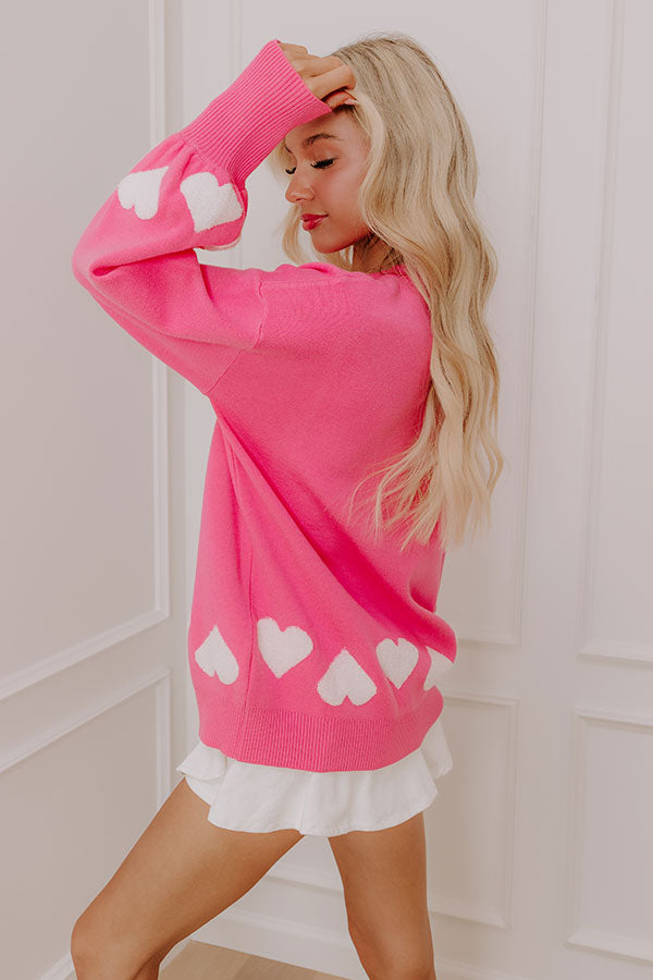 Ultimate Open Heart Knit Sweater - Soft Pink Romance