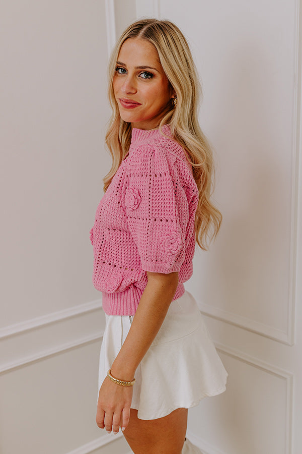 Ultimate Smiles & Sunshine Knit Top - Pink