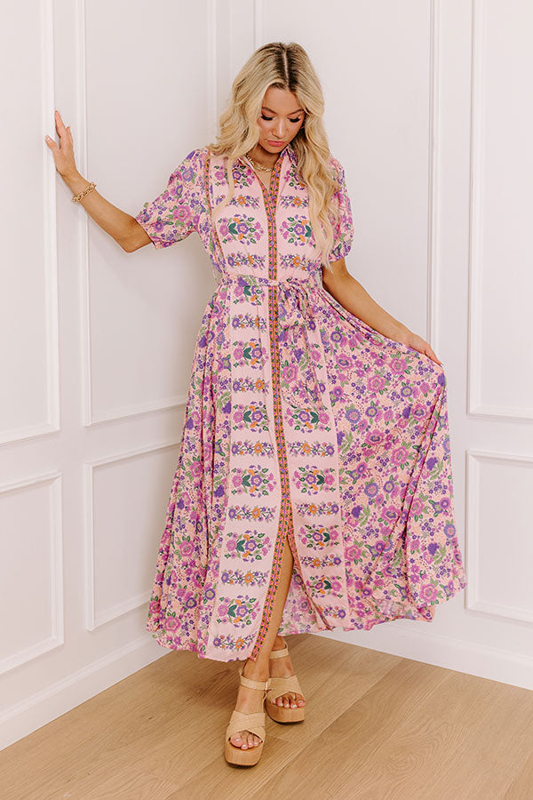 Premium Mediterranean Cruise Floral Maxi Dress – Ultimate Elegance