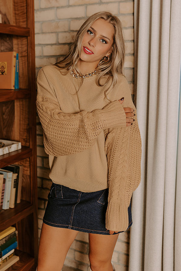 Premium Khaki Cable Knit Sweater - Ultimate Comfort & Style