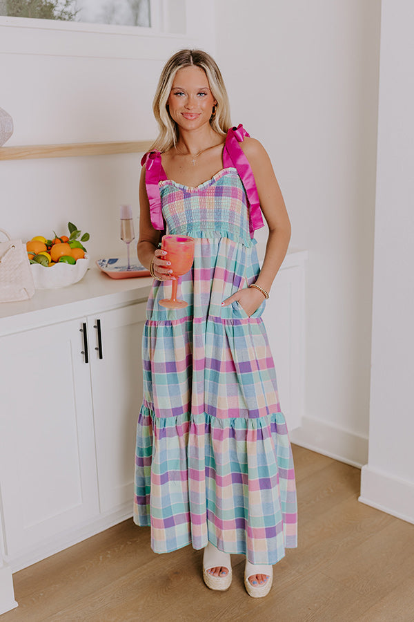 Ultimate Block Party Chic Plaid Midi Dress