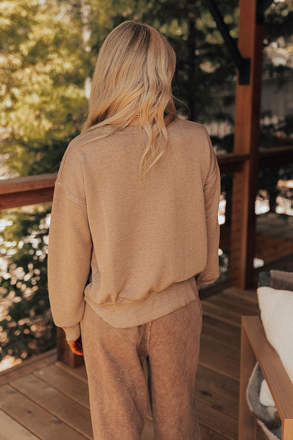 Ultimate Vintage Wash Sweatshirt - Mocha Comfort