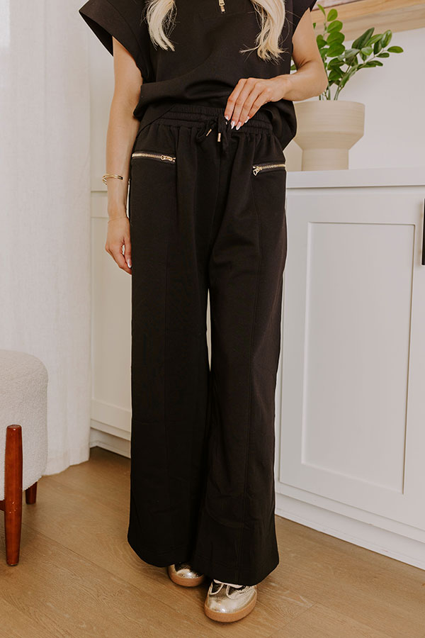 Ultimate Street Style High Waist Scuba Pants - Black
