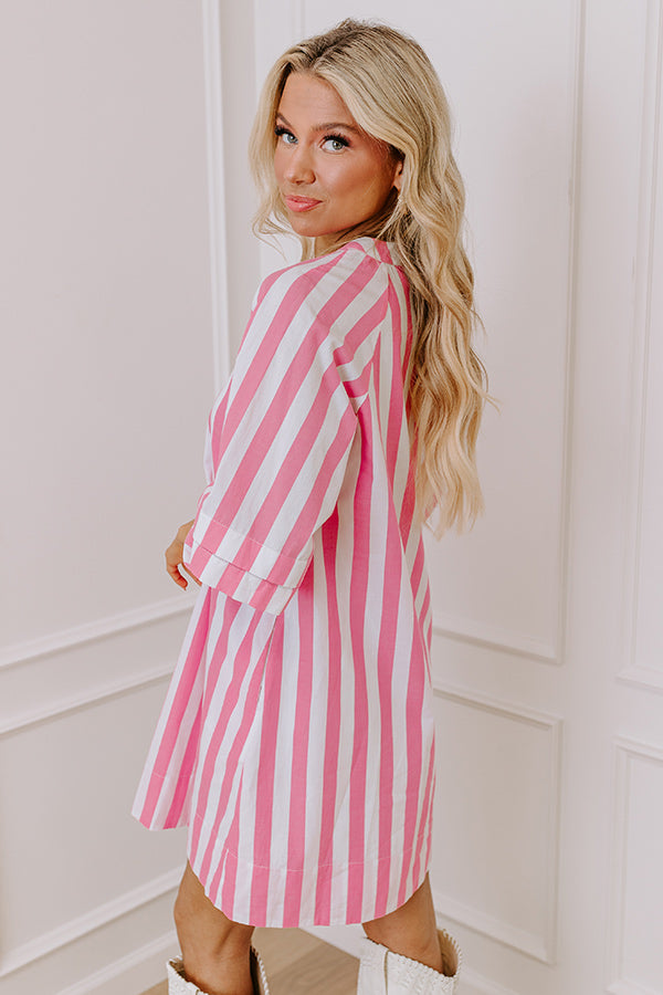 Ultimate Chic Sippin' Rose Stripe Mini Dress