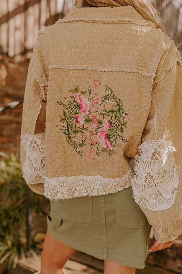 Premium Boho Embroidered Jacket - Ultimate Khaki Style