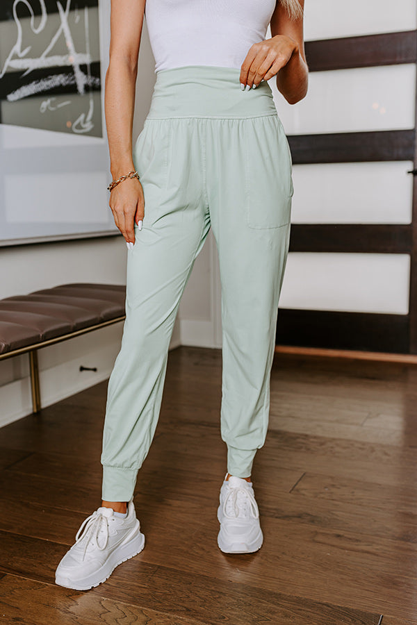 Premium Mint High-Waist Butter Soft Joggers - Ultimate Comfort & Style