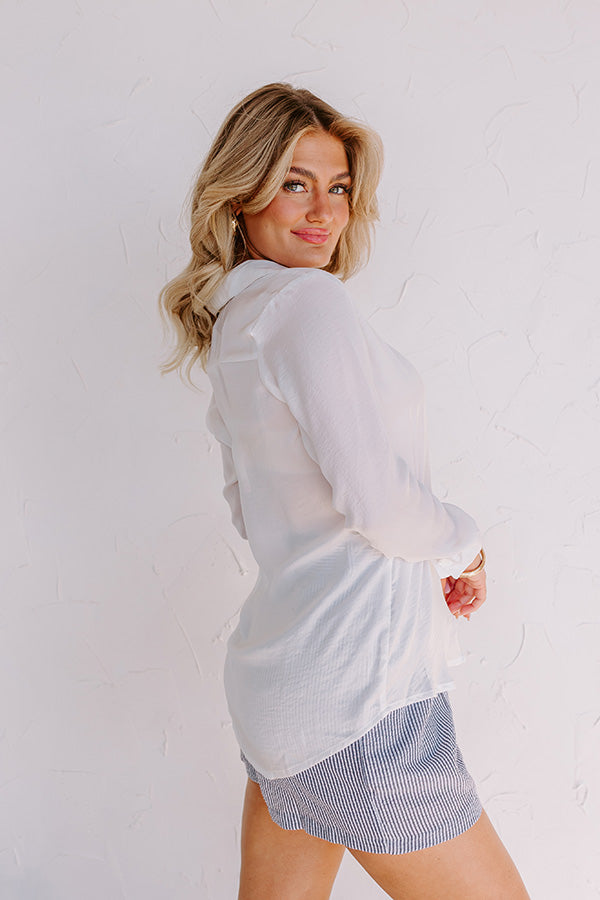 Premium On The Upside Shift Top - Timeless White