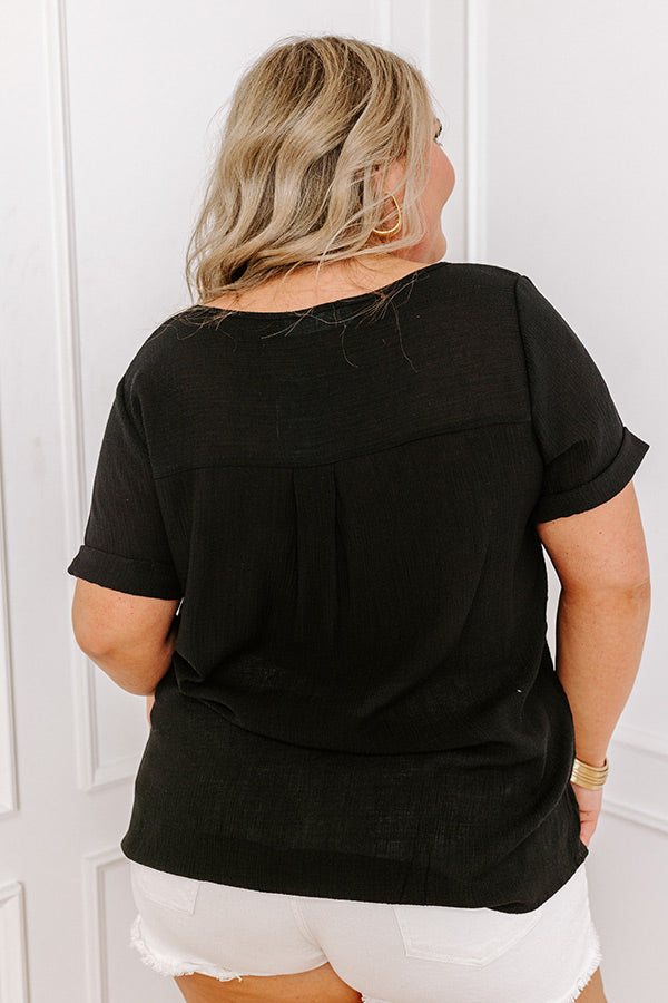 Premium Coastal Breeze Shift Top - Black Curves | Ultimate Comfort & Style