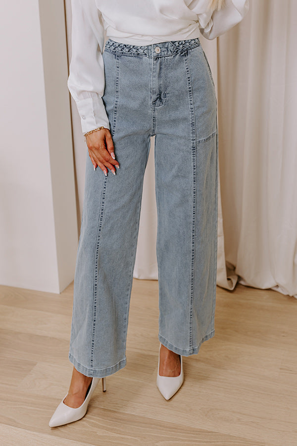 Premium Julie High Waist Wide Leg Jeans | Light Wash Denim