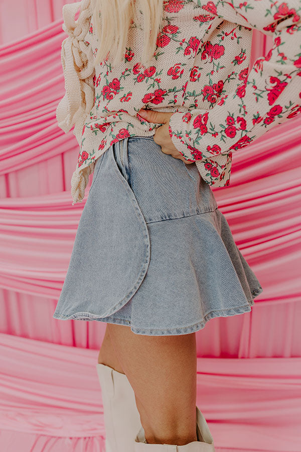 Premium Lana High Waist Denim Skort - Medium Wash | Ultimate Summer Style