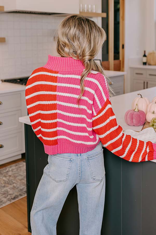 Premium Snuggles & S'mores Knit Sweater - Cozy Pink Chic