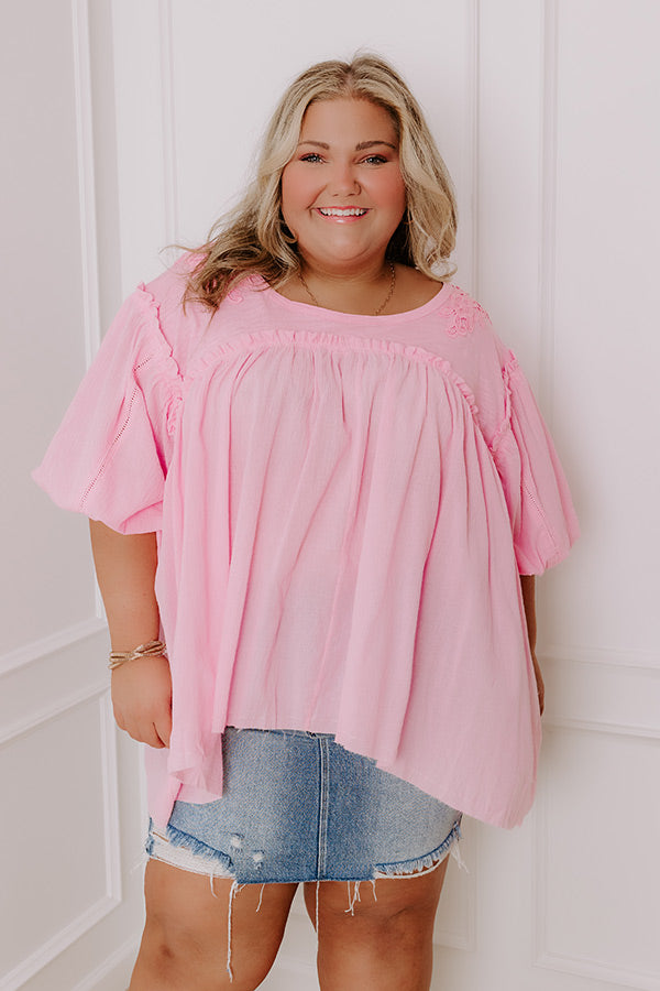 Premium Serenity Song Babydoll Top - Pink Curves Collection