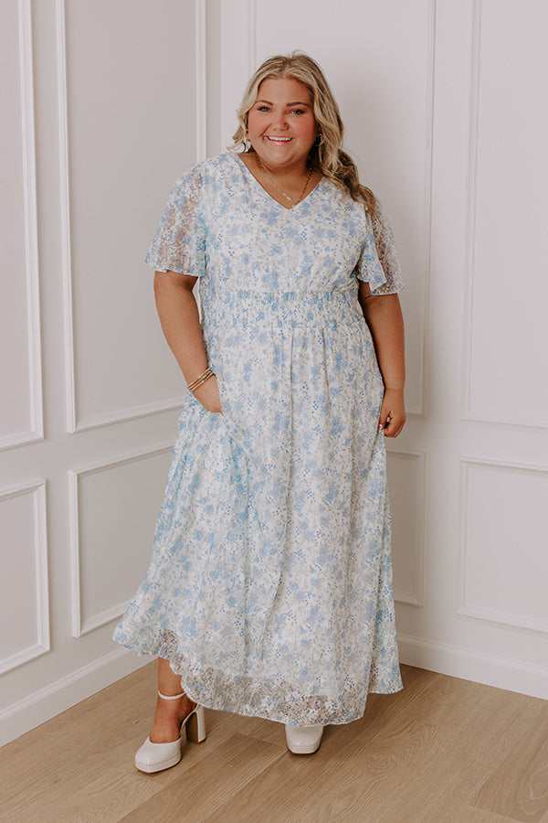 Premium Rose Garden Lace Maxi Dress - Ultimate Elegance for Curves