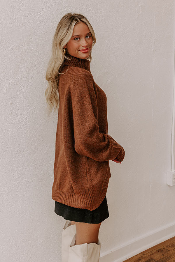 Premium Fireside Cozy Knit Sweater in Chocolate - Ultimate Fall Essential