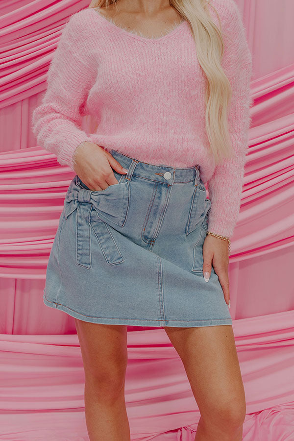 The Ultimate Kaeli High Waist Denim Skirt - Light Wash Charm