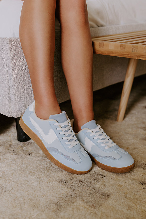 Premium Sky Blue Faux Leather Sneakers - Ultimate Comfort & Style