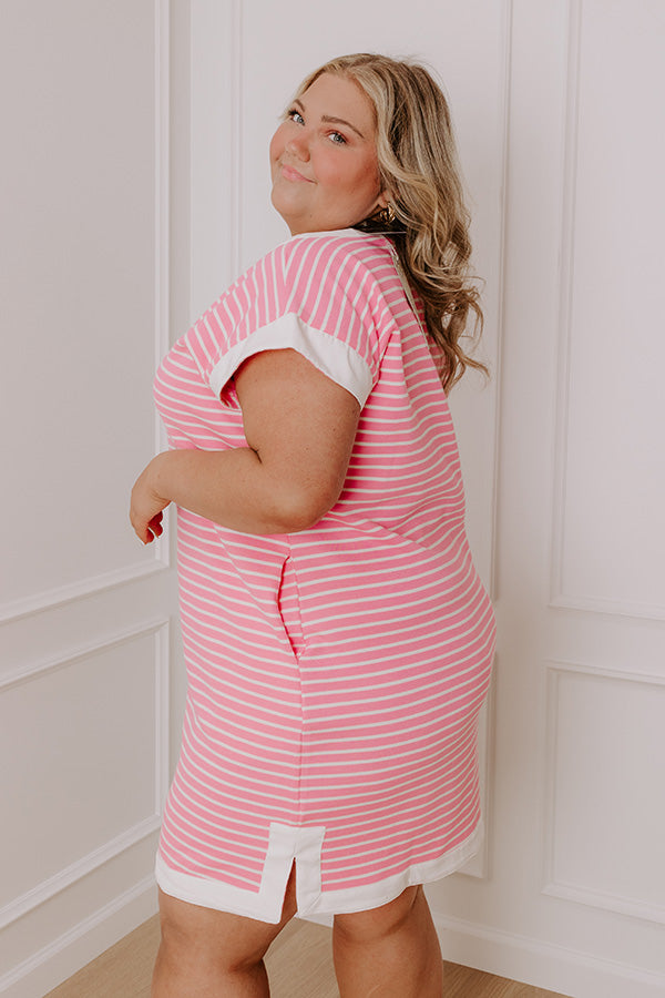 Premium Think Happy Thoughts Stripe Mini Dress - Ultimate Comfort & Style